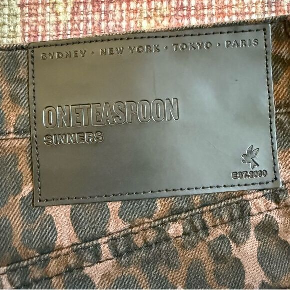 One Teaspoon Sinners Women’s 27 Leopard Print Barrel Harem Pants 100% Cotton - Picture 13 of 15